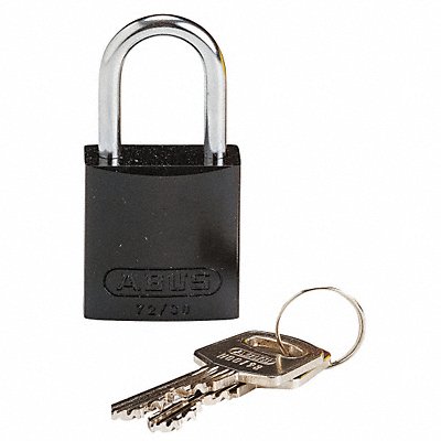 BRADY 133266 K7941 Lockout Padlock KD Black 1-7/16 H PK6