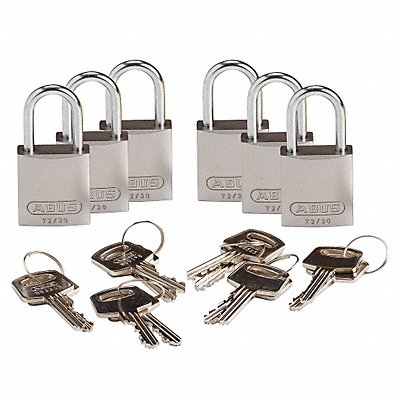 BRADY 133278 K7466 Lockout Padlock KD Silver 1-7/16 H