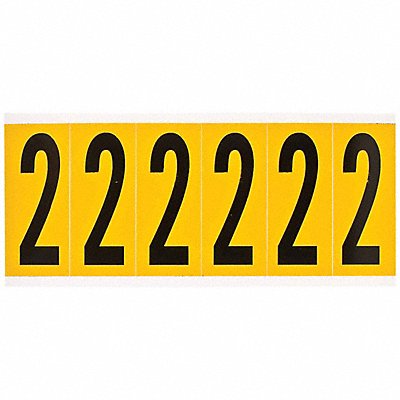 BRADY 15502 Number Label 2 1-1/2 in W x 3-1/2 in H