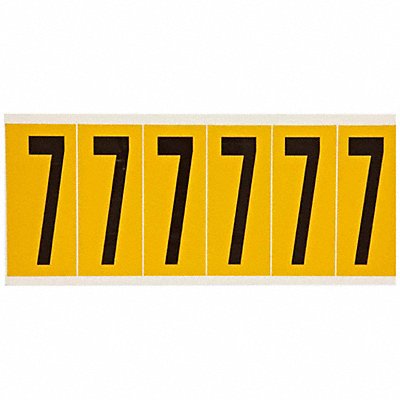 BRADY 15507 Number Label 7 1-1/2 in W x 3-1/2 in H