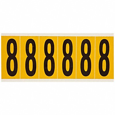 BRADY 15508 Number Label 8 1-1/2 in W x 3-1/2 in H