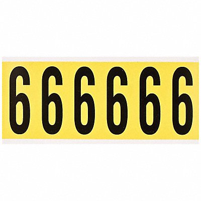 BRADY 34506 Number Label 6 1-1/2 in W x 3-1/2 in H