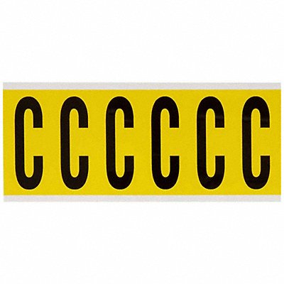 BRADY 3450C Letter Label C 1-1/2 in W x 3-1/2 in H