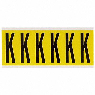 BRADY 3450K Letter Label K 1-1/2 in W x 3-1/2 in H