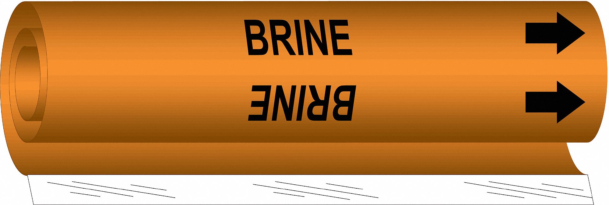 BRADY 5802I Pipe Marker Brine 9 in H 8 in W