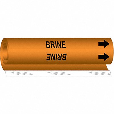 BRADY 5802O Pipe Marker Brine 5 in H 8 in W