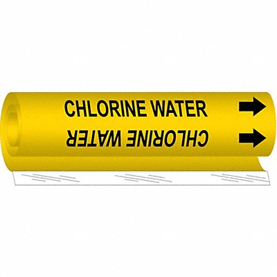 BRADY 5653O Pipe Marker Chlorine Water 5 in H 8 in W