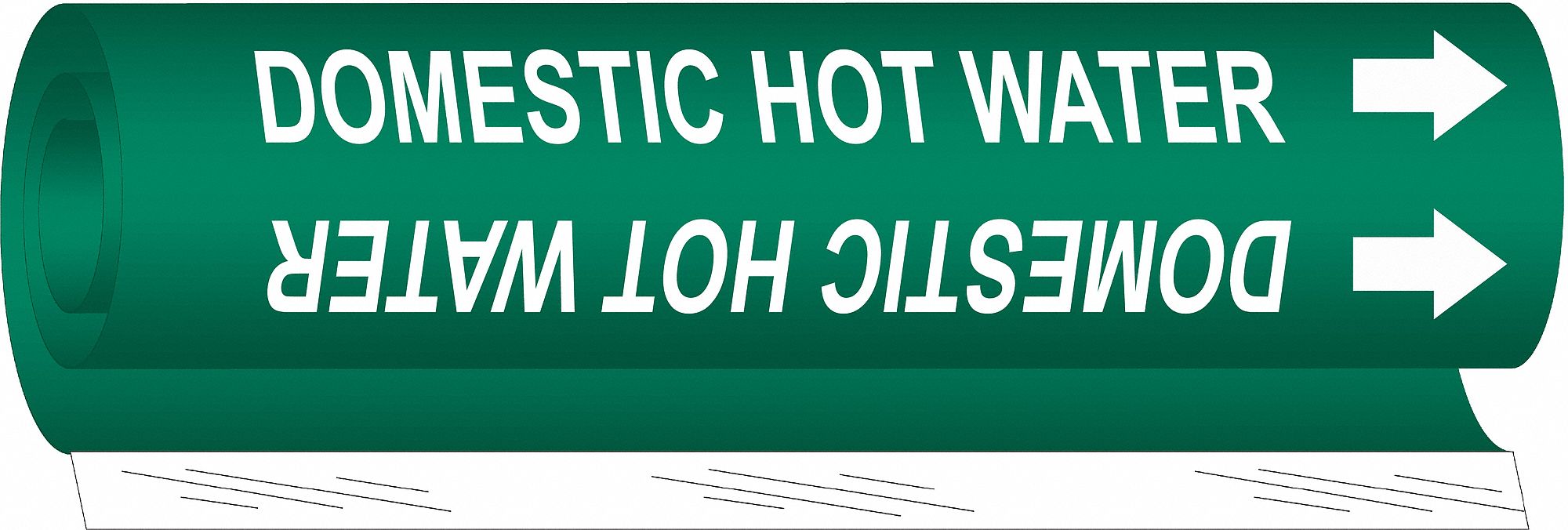 BRADY 5815I Pipe Marker Domestic Hot Water 9in H 8in W