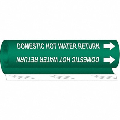 BRADY 5677O Pipe Marker Domestic Hot Watr Supply 5in H