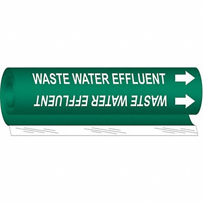 BRADY 5857O Pipe Marker Waste Water Efflnt 5in H 8in W