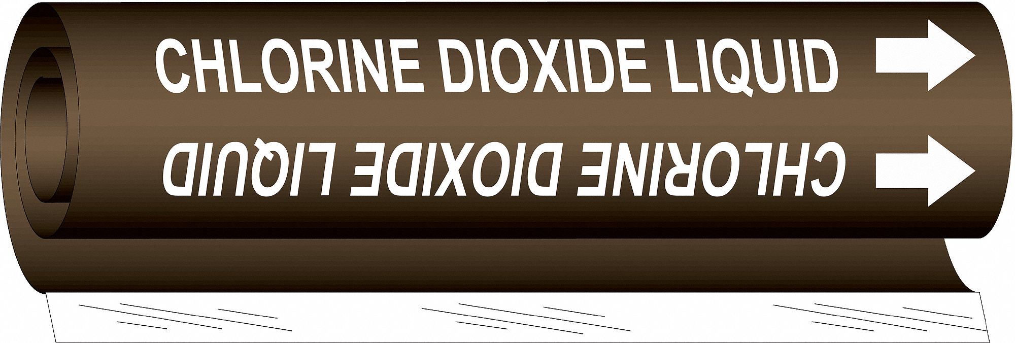 BRADY 5812II Pipe Marker Chlorine Dioxide Liquid 26in H