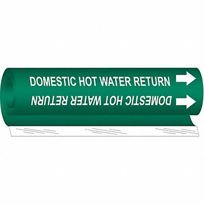 BRADY 5677I Pipe Marker Domestic Hot Watr Supply 9in H