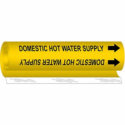 BRADY 5817I Pipe Marker Domestic Hot Watr Supply 9in H
