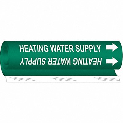 BRADY 5826I Pipe Marker Heating Watr Spply 9in H 8in W