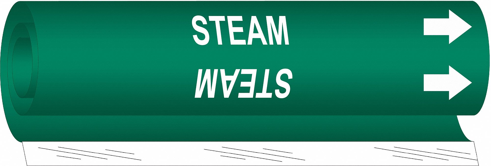 BRADY 5851I Pipe Marker Steam 9 in H 8 in W