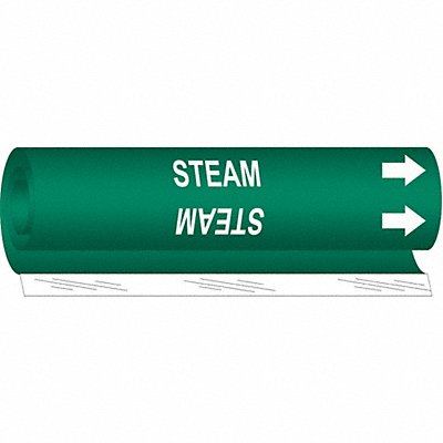 BRADY 5851O Pipe Marker Steam 5 in H 8 in W
