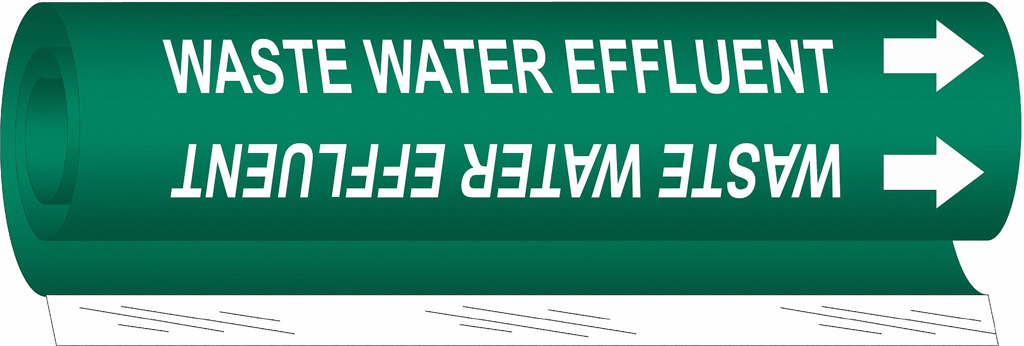 BRADY 5857II Pipe Marker Waste Water Effluent 26in H