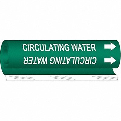 BRADY 5658O Pipe Marker Cold Water 5 in H 8 in W