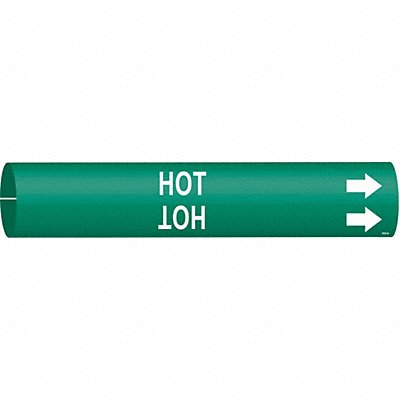 BRADY 4334D Pipe Marker Hot 2 13/16 in H 2 4/5 in W