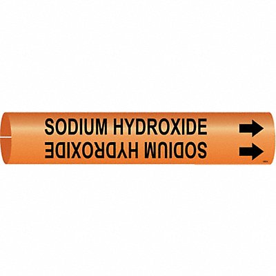 BRADY 4363A Pipe Marker Sodium Hydroxide 13/16in H