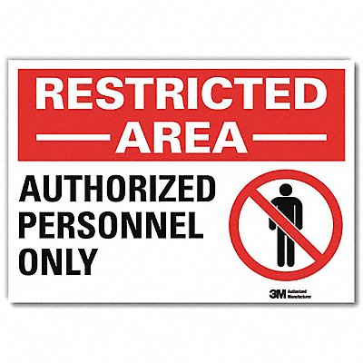 LYLE U11005RD7X5 Admittance Sign 5inx7inReflective Sheeting
