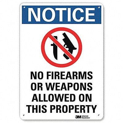 LYLE U11015NA7x10 Notice Sign 10 in x 7 in Aluminum