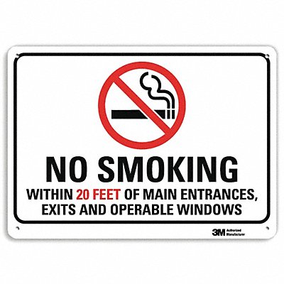 LYLE U11018NA10x7 No Smoking Sign 7 in x 10 in Aluminum