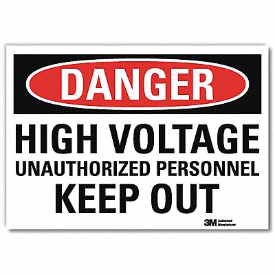 LYLE U11022RD7X5 Danger Sign 5inx7in Reflective Sheeting