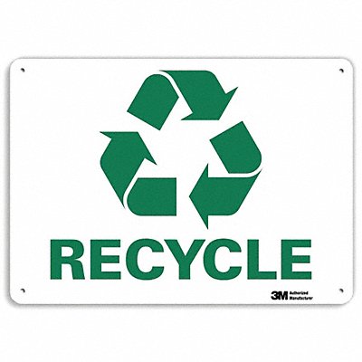 LYLE U11028NA14x10 Recycling Sign 10 in x 14 in Aluminum