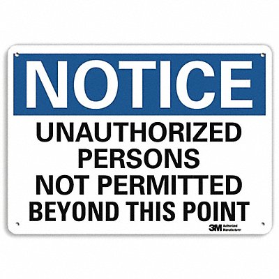 LYLE U11034NA10x7 Notice Sign 7 in x 10 in Aluminum