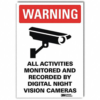 LYLE U11055RD10X14 Warning Sign 14x10in Reflective Sheeting