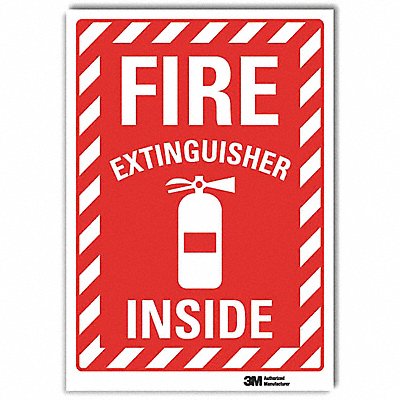 LYLE U11060RD7X10 Fire Extinguisher Sign 10x7in Rflctive