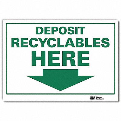 LYLE U11066RD10X7 Recycling Sign 7x10in Rflctive Sheeting