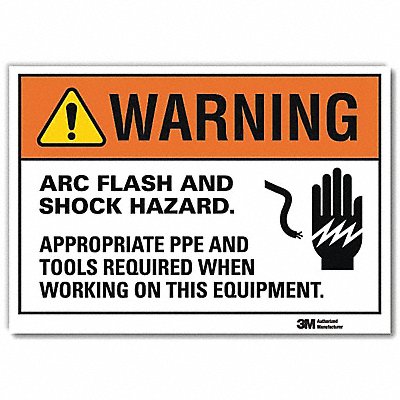 LYLE U11077RD10X7 J2716 Warning Sign 7inx10inReflective Sheeting