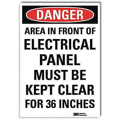LYLE U11084RD10X7 Danger Sign 7inx10in Reflective Sheeting