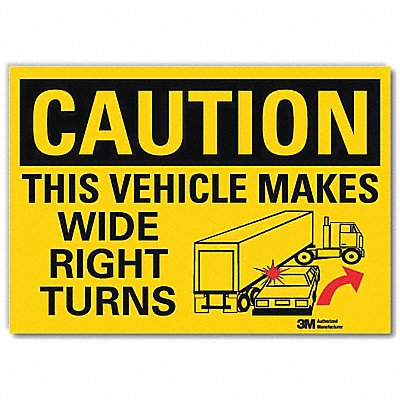 LYLE U11090RD10X7 Rflctv Traffic Safety Label 7x10in Plastic