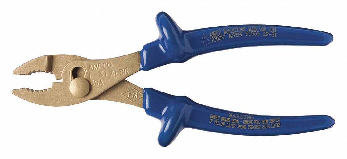 AMPCO IP31 Slip Joint Plier 8-3/16 L 15/16 Jaw L