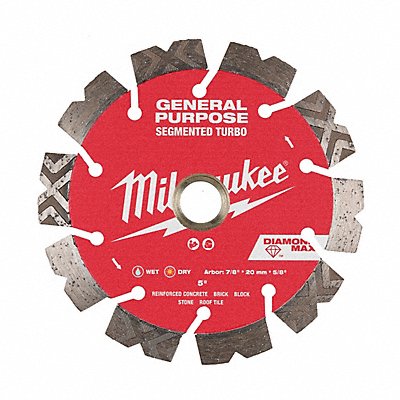 MILWAUKEE 49939005 Diamond Saw Blade Diam 5 Arbor 5/8 7/8