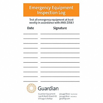 GUARDIAN EQUIPMENT 250060R Inspection Tag White PK20