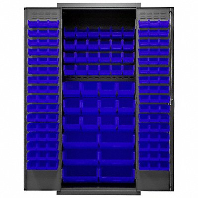 DURHAM MFG 2500138B5295 K4901 Bin Cabinet 84 x36 x24 Grey 138BlueBns