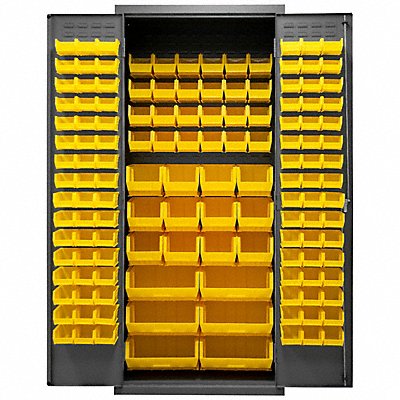 DURHAM MFG 2500138B95 K4901 Bin Cabinet 84 x36 x24 Grey 138YellowBns
