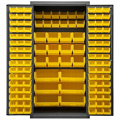 DURHAM MFG 2501BDLP12695 K4899 Bin Cabinet 72 x36 x24 Grey 126YellowBns