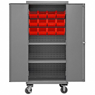 DURHAM MFG 2501MBLP122S1795 K4885 Bin Cabinet 81 x36 x24 Grey 12RedBns