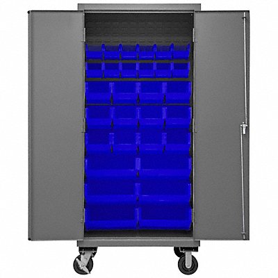 DURHAM MFG 2501MBLP305295 K4878 Bin Cabinet 80 x36 x24 Grey 30BlueBns