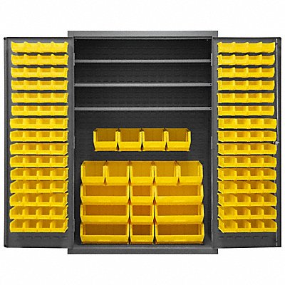 DURHAM MFG 25021383S95 K4919 Bin Cabinet 72 x48 x24 Grey 138YellowBns
