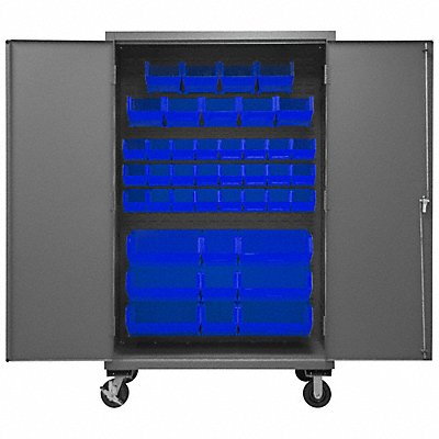 DURHAM MFG 2502MBLP425295 K4879 Bin Cabinet 80 x48 x24 Grey 42BlueBns