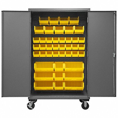 DURHAM MFG 2502MBLP4295 K4879 Bin Cabinet 80 x48 x24 Grey 42YellowBns