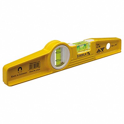 STABILA 25100 Torpedo Level Aluminum 10 in L 2 Vials