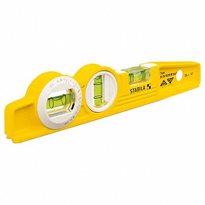 STABILA 25360 Torpedo Level Aluminum 10 in L 3 Vials