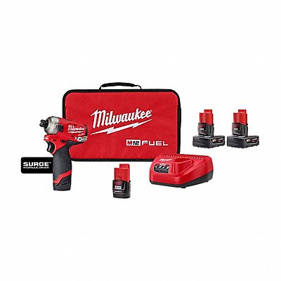 MILWAUKEE 25512248112412 M12 FUEL 1/4 Driver Kit + Battery 2PK